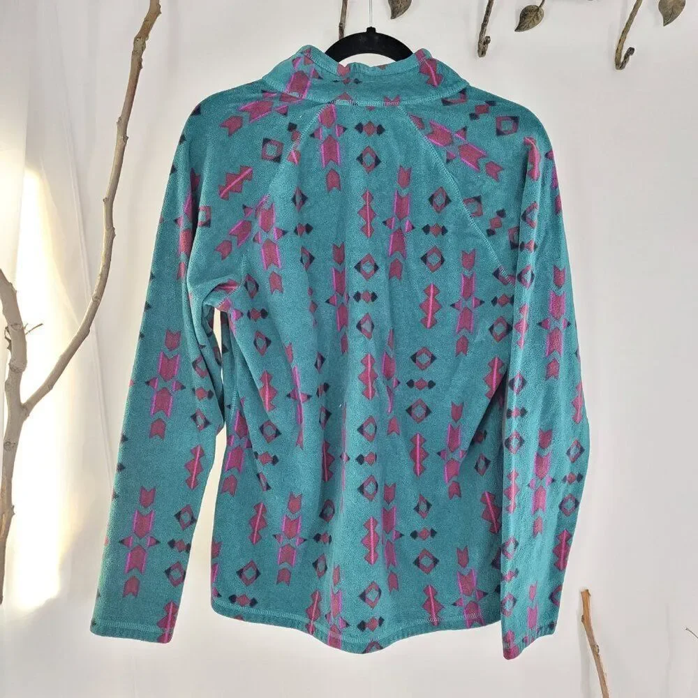 Eddie Bauer 1/4 zip Aztec pri t fleece top - Picture 5 of 7